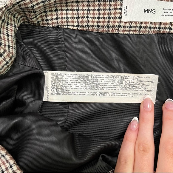 Classic Brown Black and White Checkered Skirt - Picture 5 of 7